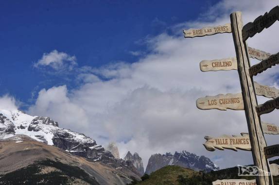 Nossa rota de hoje, o Acampamento Chileno e a base Las Torres, no Parque Nacional Torres del Paine, no sul do Chile